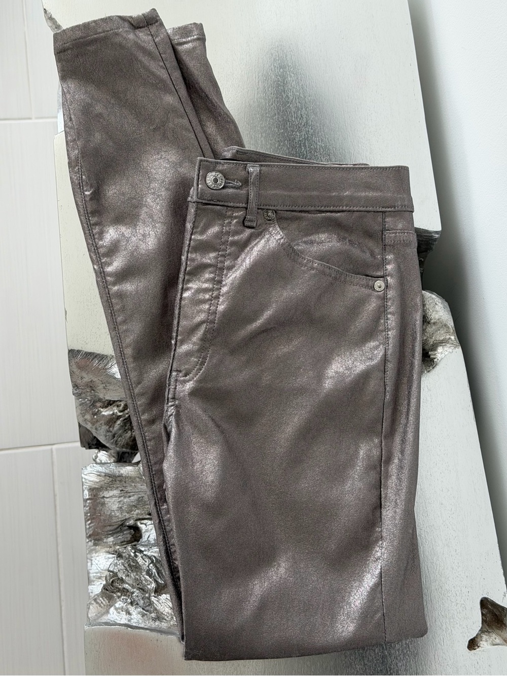 Express Metallic Skinny Jeans | Statement | Night Out | Y2K